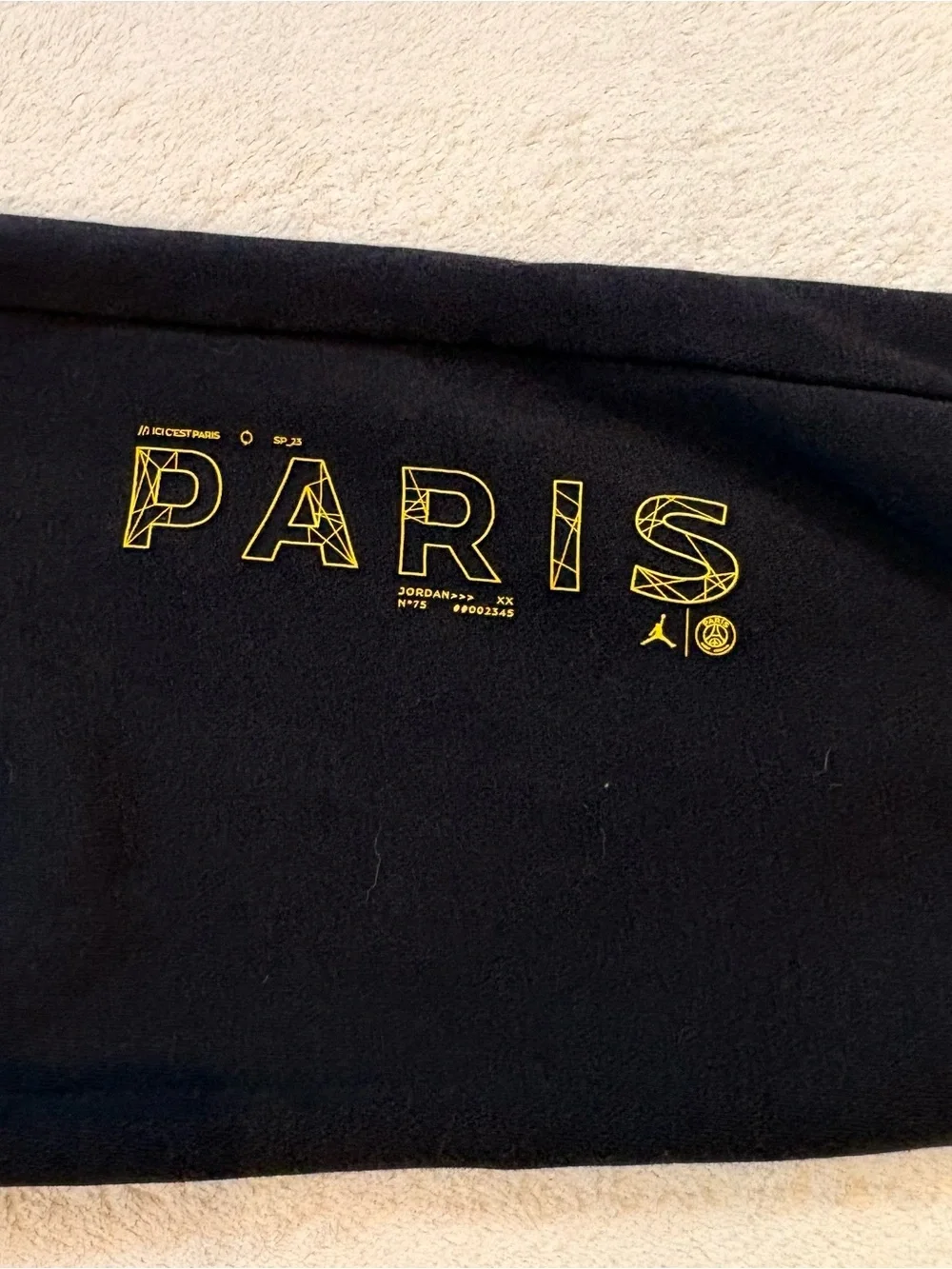 Nike Jordan PSG Sweatpants with Yellow Jumpman & Paris Script Sz L DV0621-010